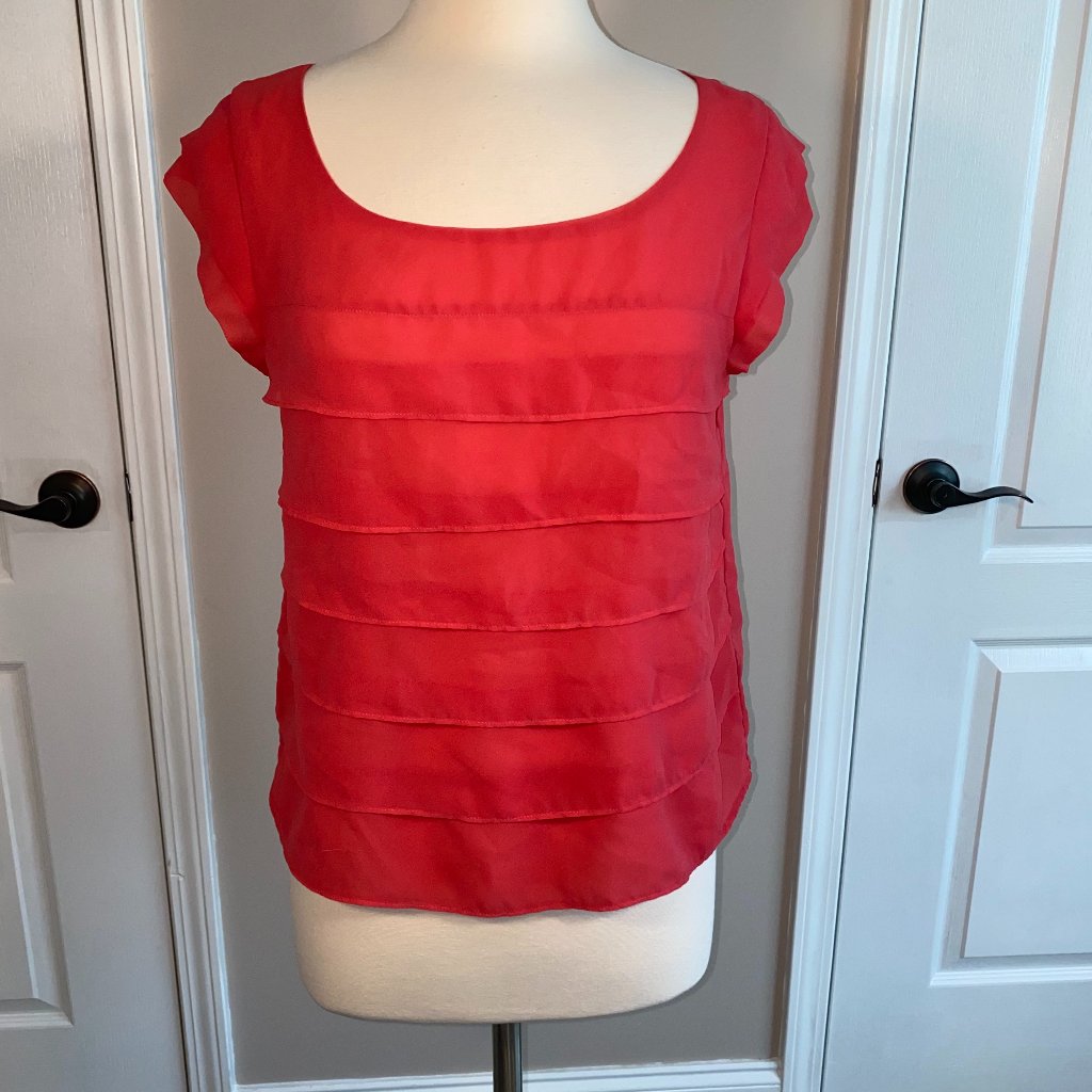 American Eagle Semi Sheer Top Medium Coral